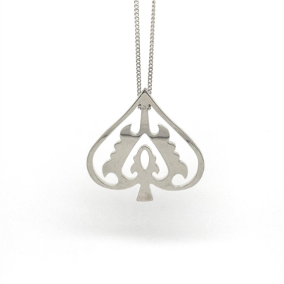 Handmade Ace of Spade Sterling Silver Necklace