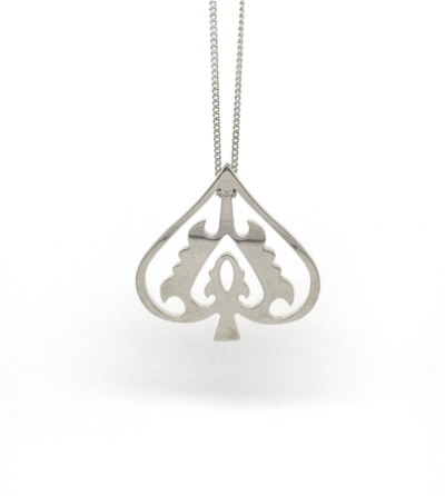 Handmade Ace of Spade Sterling Silver Necklace
