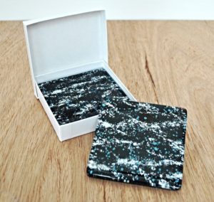 Fused glass coasters set of two