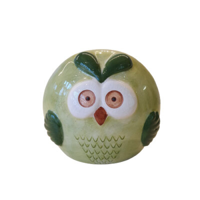 Handmade Green Ceramic Owl