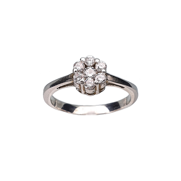 Sterling Silver Cubic Zirconia Flower Ring » Tudor House Gallery