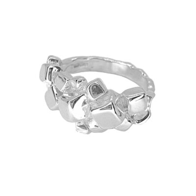 Sterling Silver Stone Chips Cluster Ring