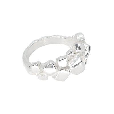 Sterling Silver Stone Chips Cluster Ring
