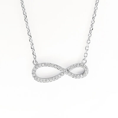 Sterling Silver & Cubic Zirconia Infinity Necklace