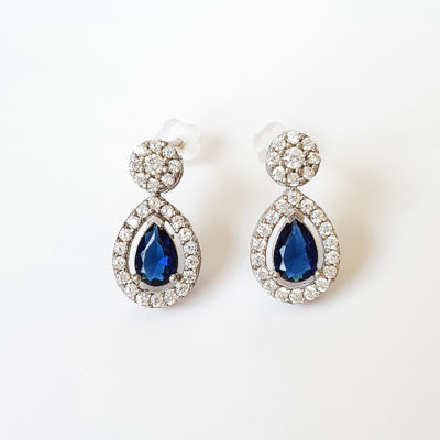 Blue Cubic Zirconia Earrings