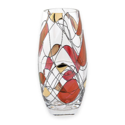 Red Mosaic Glass Vase