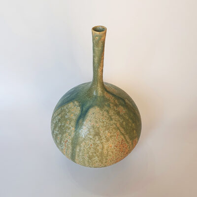 Handmade Green Thin Top Ceramic Bottle