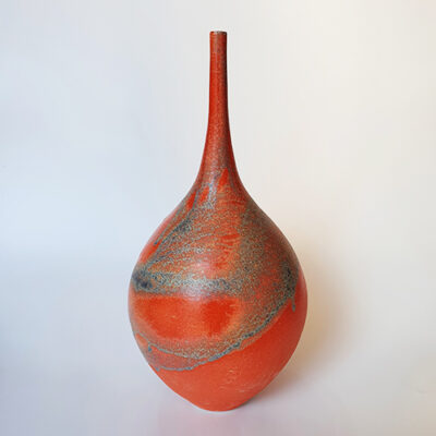 Handmade Red Thin Top Ceramic Bottle