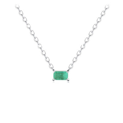 Sterling Silver Green Tourmaline Necklace
